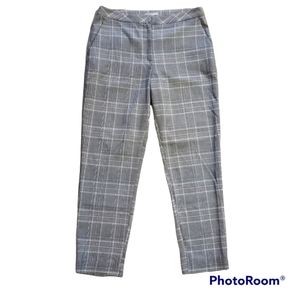 H&M pants plaid grey size 6